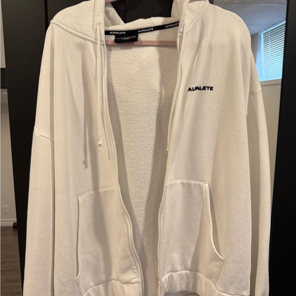 Alphalete White Zip-Up Jacket